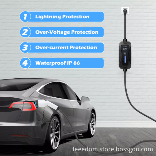 محمولة EV Charger Gun Gun Aund EV الشحن
